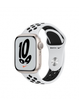 Apple Watch Nike Series 7 GPS, 41mm Cassa in Alluminio Galassia con Cinturino Sport Platino Puro/Nero