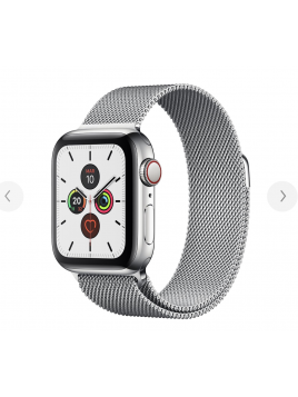 Apple Watch Series 5 GPS + Cellular, Stainless Steel Case with Stainless Steel Milanese Loop