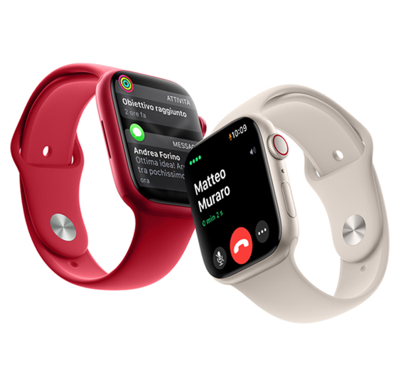 Apple Watch Series 7 colore bianco e colore rosso 